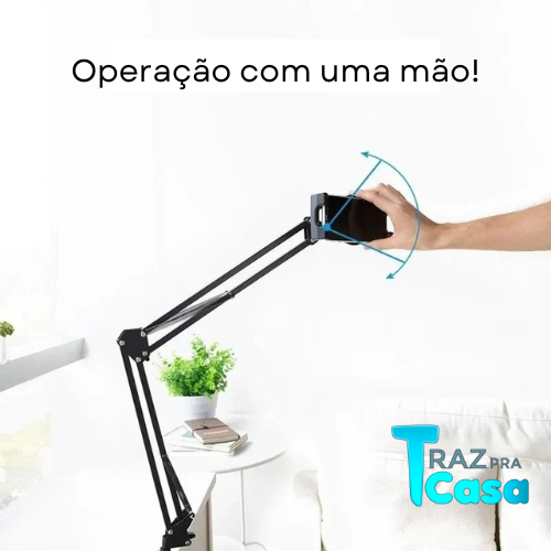 Suporte Celular Com Braço Articulado E Ajustado Para Mesa