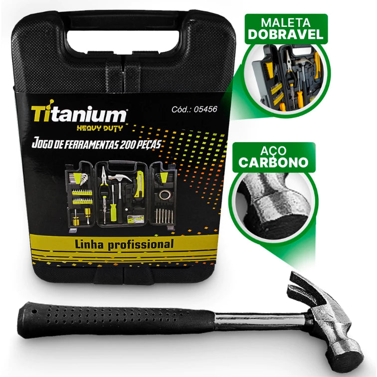 Kit de Ferramentas com 200 peças - Titanium